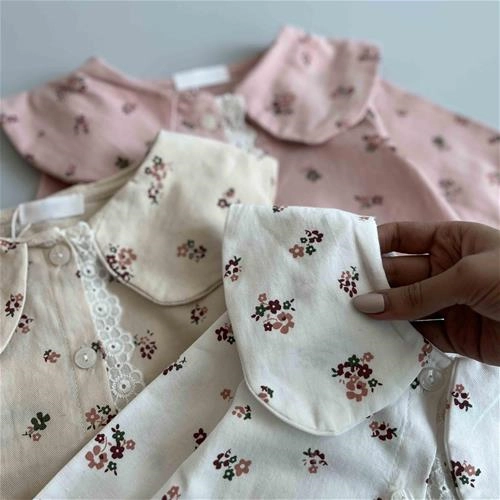 شومیز گل‌گلی یقه‌ بی‌بی 1.5 سال تا 6 سال کد 205307