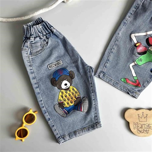 شلوارک جین طرحدار 3/5 سال تا 8 سال کد 191101 - 191102