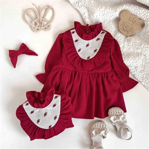 سارافون یلدایی یقه دار 1 سال تا 12 سال کد 10132