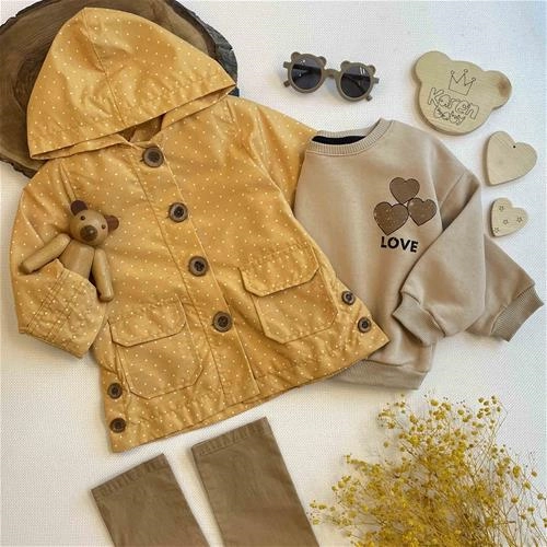 بارانی خالدار کتان 1 سال تا 5 سال کد 151178