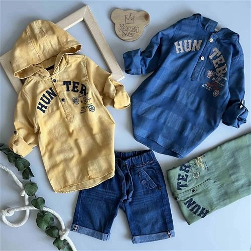 پیراهن کلاهدار جلونوشته 5 سال تا 8 سال کد 181178