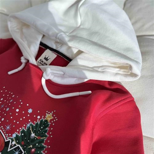 هودی کلاهدار طرح کریسمسی 10 سال تا 14 سال کد 211372