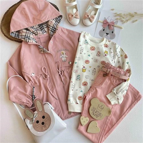 بارانی کتان طرح خرس فضانورد 4 تا 8 سال کد 152223