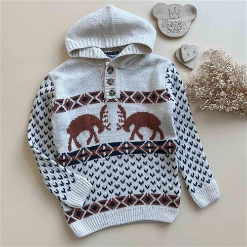 بافت هودی طرح گوزن 5 سال تا 10 سال کد 171360