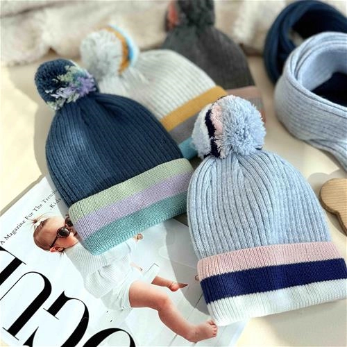 شال کلاه پوم رنگی رنگی 2 سال تا 7 سال کد 10013