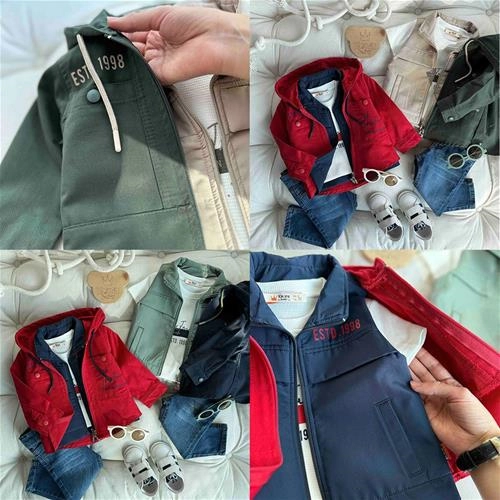 چهار تیکه جلیقه‌دار 1 سال تا 4 سال کد 211472