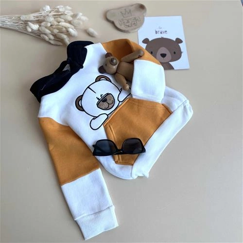 دوتیکه هودی شلوار کرکدار طرح تدی 2 سال تا 7 سال کد 171207