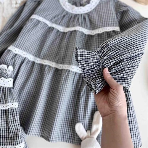 شومیز دخترانه طرح چهارخانه 5 سال تا 9 سال کد 10306