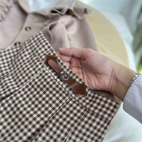 سه تیکه کت دامن شورتکی چهارخونه 2 سال تا 5 سال کد 211443