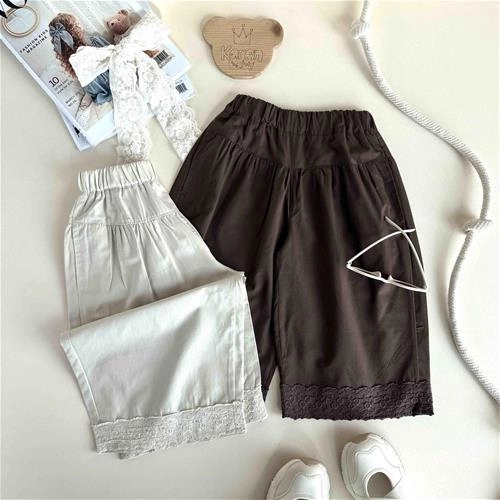 شلوار کتان نازک دمپا روبان دوزی 4 سال تا 8 سال کد 10157