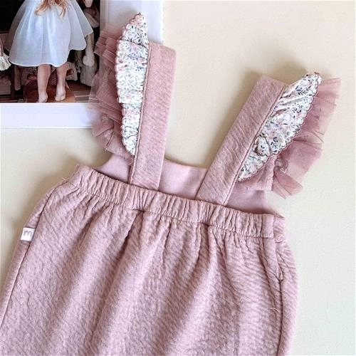 دوتیکه سرهمی یقه بی بی موسلین نوزادی تا 9 ماه کد 10068