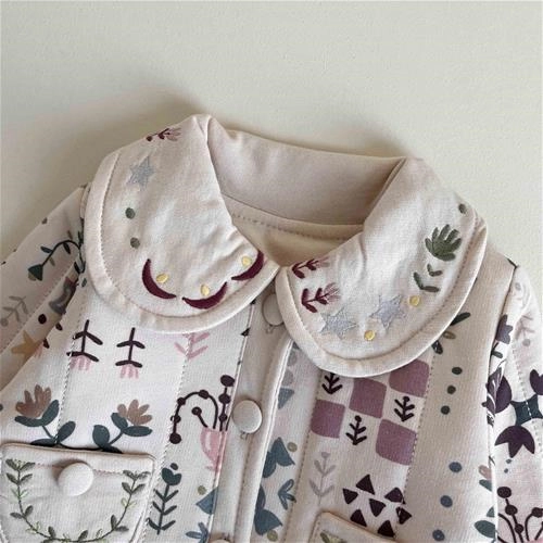 سه تیکه بلوز شلوار و کت بچگانه طرح گل گلی 6 ماه تا 18 ماه کد 9965