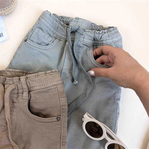 شلوار کتان داخل کرک دار کمرکش 2 سال تا 9 سال کد 10065