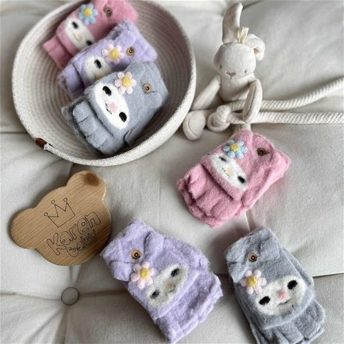 دستکش انگشتی بافت طرح خرگوش 3 سال تا 8 سال  کد 214161