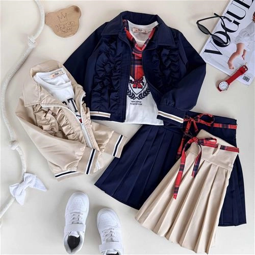 چهار تیکه کت و دامن اسپرت دخترانه 3 سال تا 6 سال کد 9374 (211486)