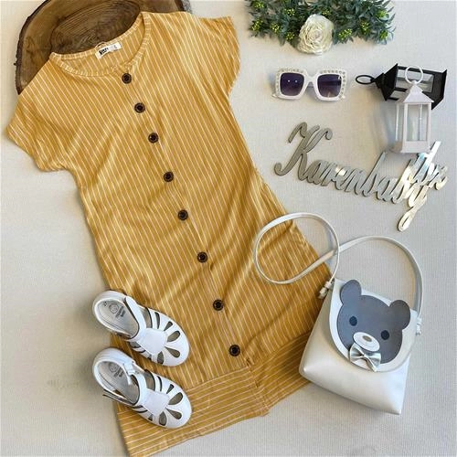 سارافون طرح راه راه 8 سال تا 12 سال کد 141229