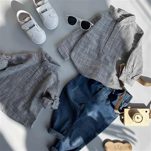 دوتیکه یقه دیپلمات چهارخانه 2 سال تا 5 سال کد 205331