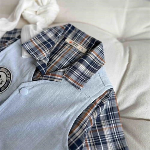 چهارتیکه جلیقه شلوارک چهارخونه 2 سال تا 5 سال کد 9554 (221102)