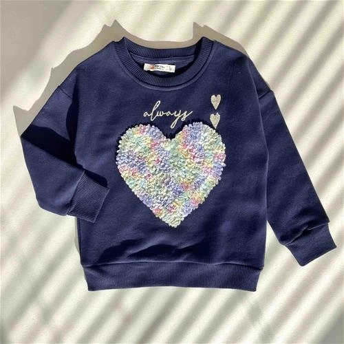 دوتیکه دورس سه نخ طرح قلب 2 سال تا 8 سال کد 10059