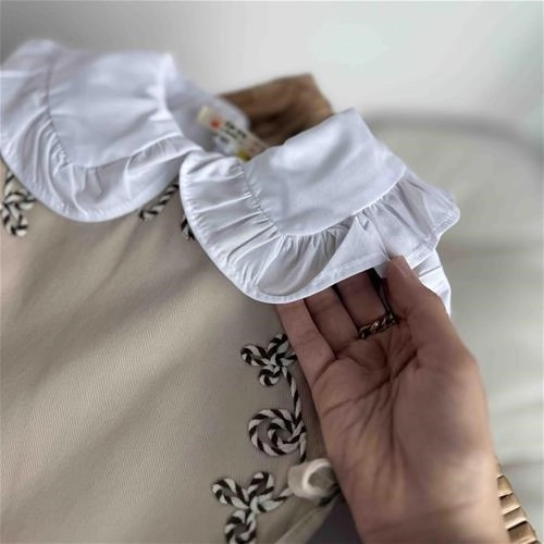 سه تیکه کتان وست گلدوزی 3 سال تا 10 سال کد 211607