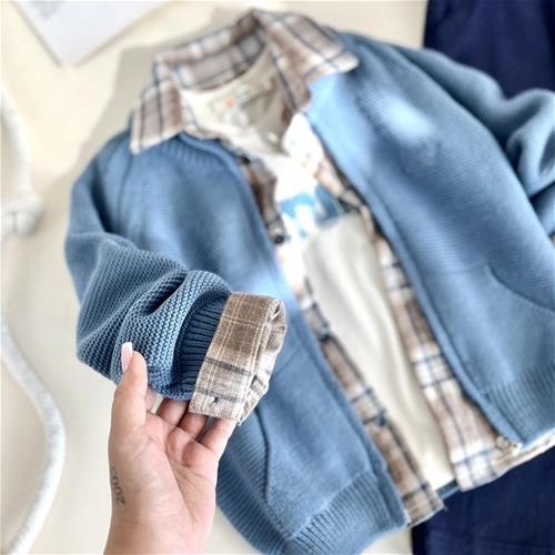 چهارتیکه لوکس ترک ژاکت بافت 2 تا 5 سال کد 10837
