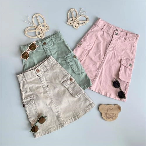 دامن کتان دوجیب 3 سال تا 7 سال کد 205353