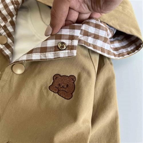 بارانی کتان خرس دو رویه 1 سال تا 6 سال کد  205335