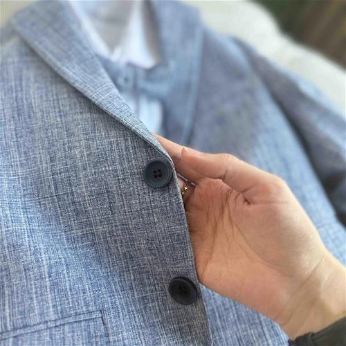 پنج تیکه کت شلوار جلیقه پاپیون آبی 5 سال تا 8 سال کد 211601