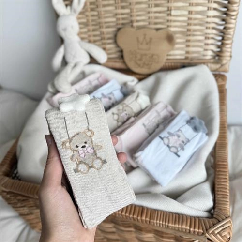 جورابشلواری نخی طرح ستاره برجسته nb  تا 18 ماه کد 214179