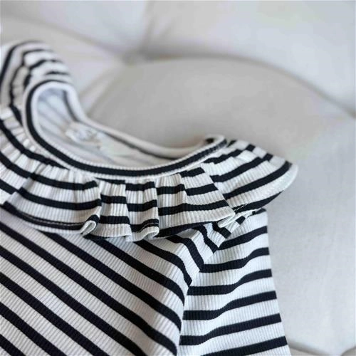 تیشرت راه راه سرمه ای دخترانه 2 سال تا 10 سال کد 221125