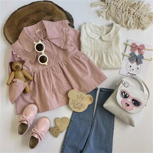 بارانی طرح دو یقه 1/5 سال تا 6 سال کد 152304